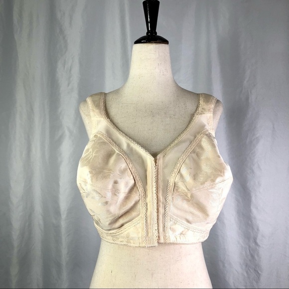 Playtex 18 Hour wireless Custom Flex Back front close bra lt. beige 44D - Picture 1 of 4